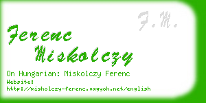 ferenc miskolczy business card